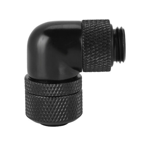 G1/4 Water Cooling Fitting Thin Tube 90 Elbow Black 1