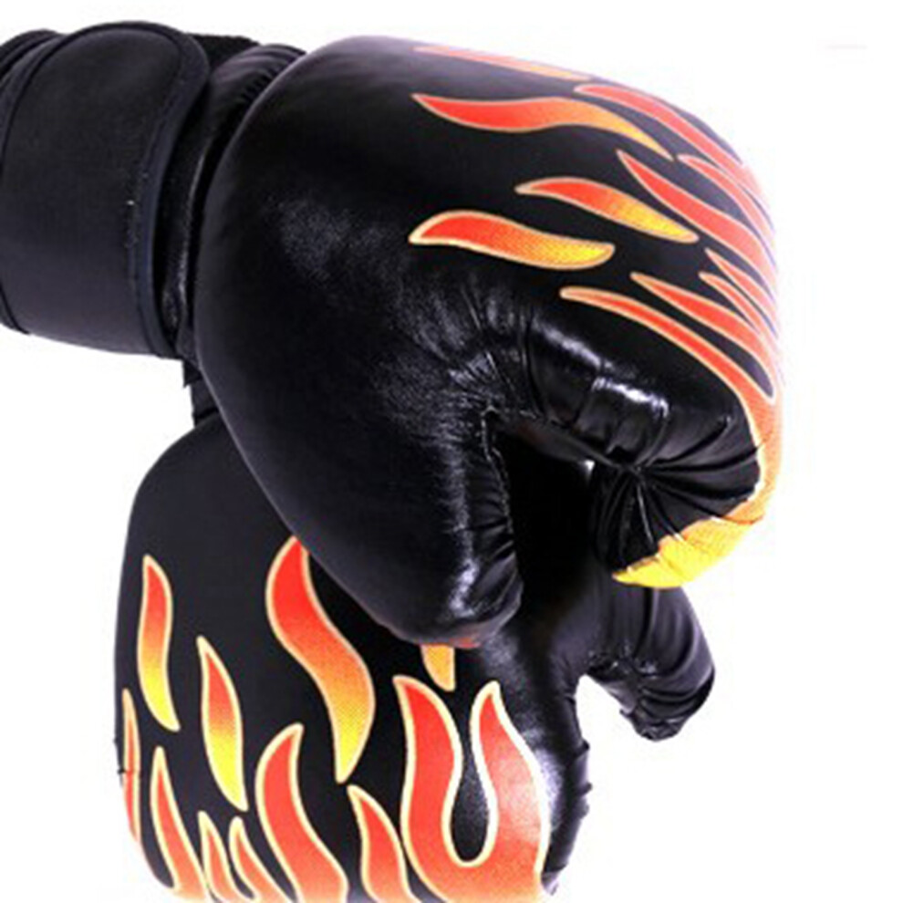 (Black) Kids Boxing Gloves Professional Youth Training Thickened PU Black