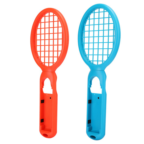 (Red + Blue) 1 Pair Tennis Racquet Handle Motion Controller Red Blue 2