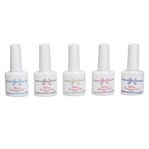 5-farbiger Nagellack-Glitter-Set mit Glitzer