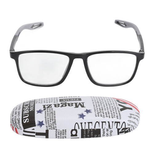 (Black Frame Gray Legs +150) Lesebrille Blaulichtfilter +1.50 Grau/Braun