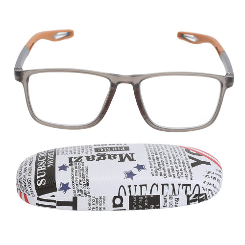 (Grey Frame Brown Legs +150) Lesebrille Blaulichtfilter +1.50 Grau/Braun