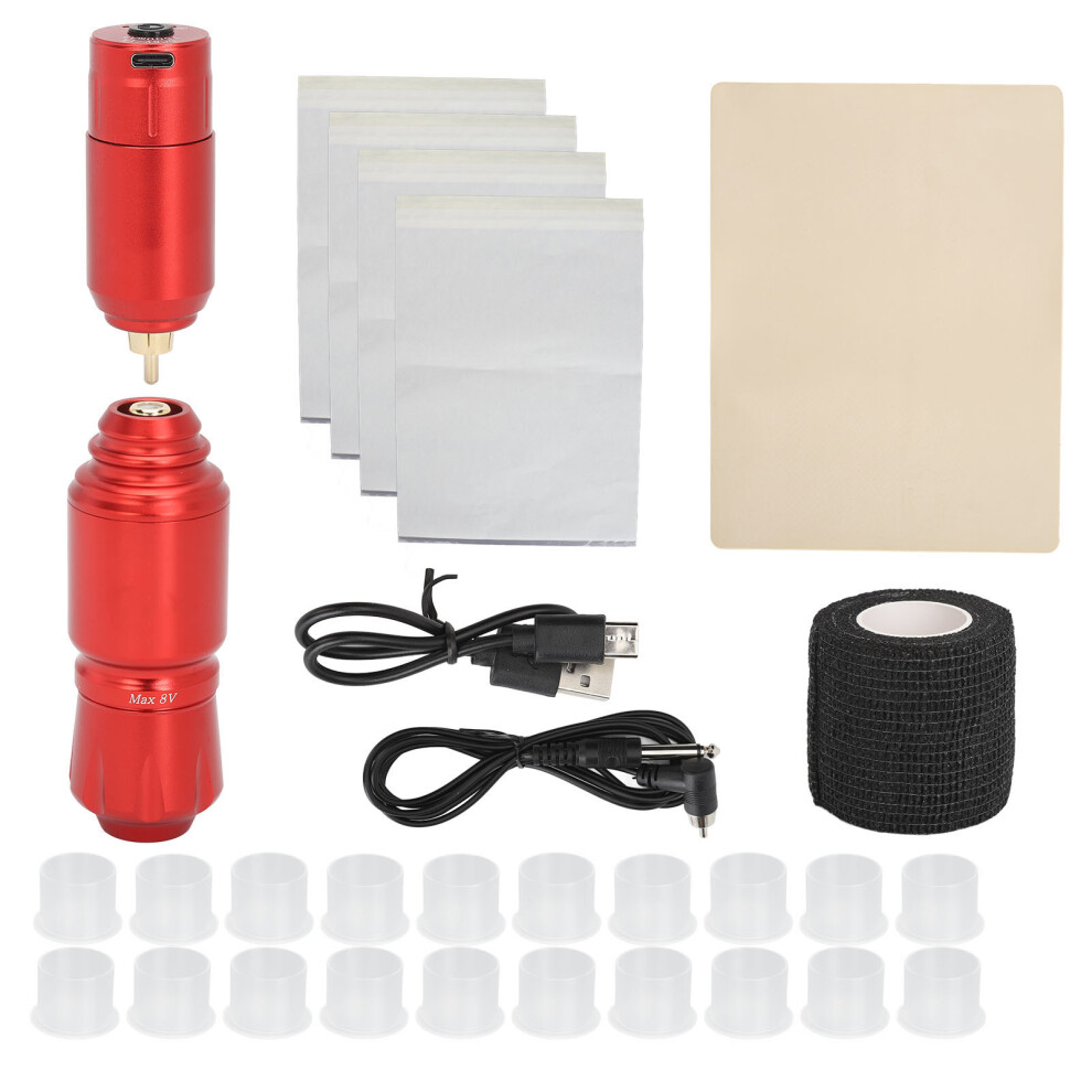 Red/Black () Rotary Tattoo Machine 10000Rpm 1500Mah Wireless Power Pen Rca