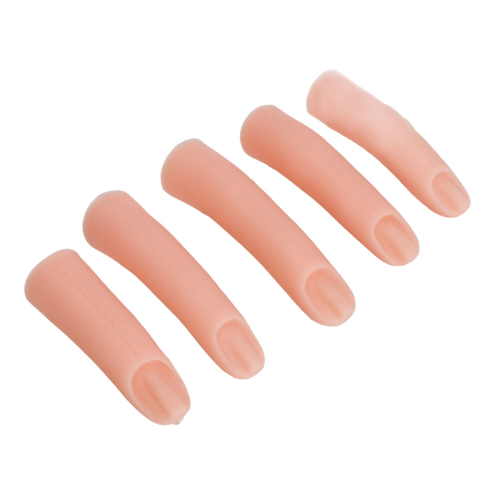 5Pcs Silicone Finger Model Bendable Nail Art Training Finger
