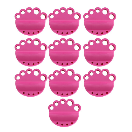 (Rose Red) 10PCS Silicone Ink Cup Holders Safe Washable Reusable Black