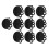 (Black) 10PCS Silicone Ink Cup Holders Safe Washable Reusable Black 3