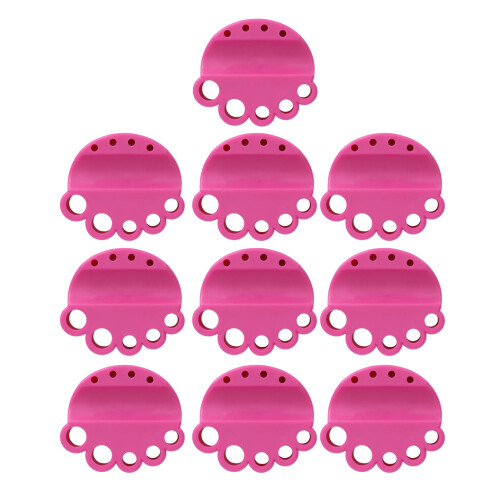 (Rose Red) 10PCS Silicone Ink Cup Holders Safe Washable Reusable Black 1