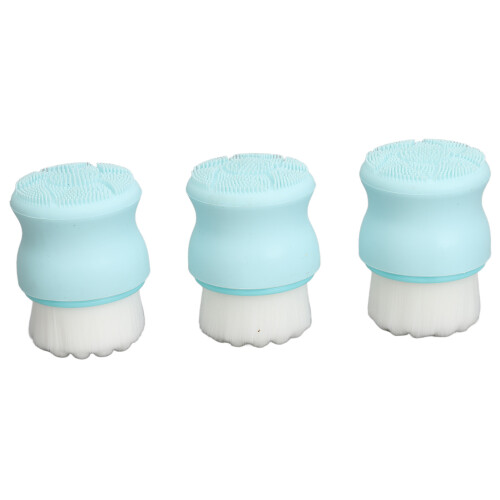 Spazzola viso doppia faccia 3 pezzi blu 2