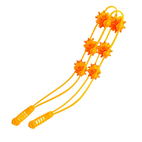 (Yellow) Portable Green Back Massage Roller Rope