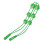 (Green) Portable Green Back Massage Roller Rope 1