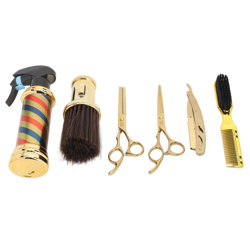 6-tlg. Friseur-Schere-Set mit Kamm und Spray