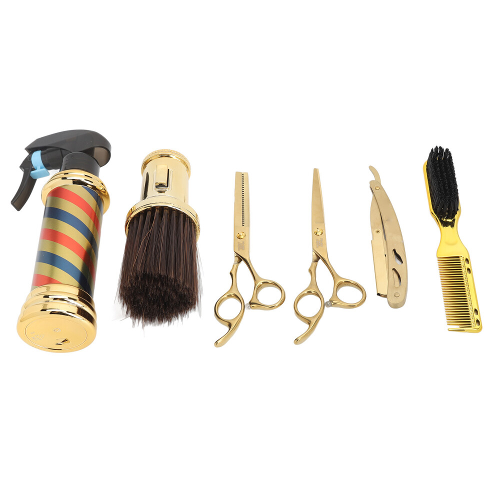 6pcs Professional Haircut Scissors Set Thinning Scissors Comb Spray