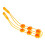 (Yellow) Portable Green Back Massage Roller Rope 2