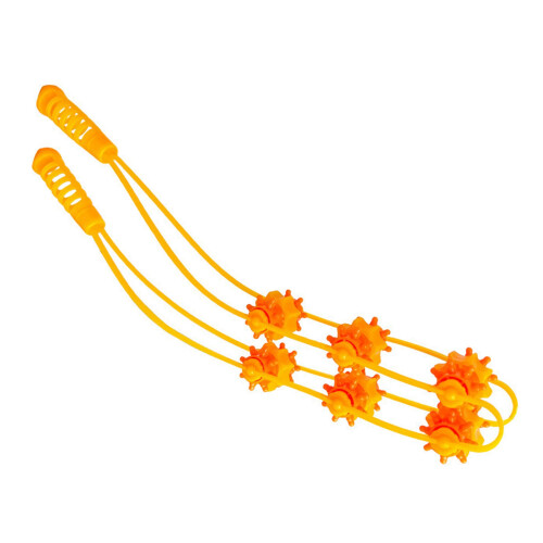 (Yellow) Portable Green Back Massage Roller Rope 1