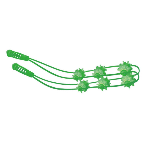 (Green) Portable Green Back Massage Roller Rope 2