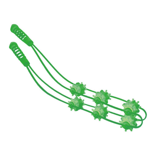(Green) Portable Green Back Massage Roller Rope 1