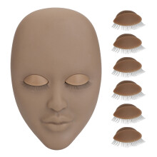 (Coffee Color) Wimpern-Trainingskopf 3 Paare Doppelstock abnehmbar