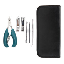 7pcs Nail Clippers Set Dead Skin Fork Forceps Scraper Tools Bag