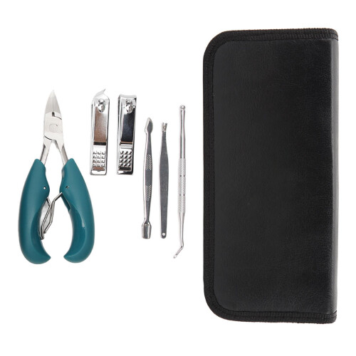 7pcs Nail Clippers Set Dead Skin Fork Forceps Scraper Tools Bag