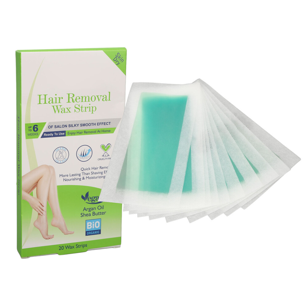 20 Pcs Gentle Wax Strips for Facial Body Hair Removal