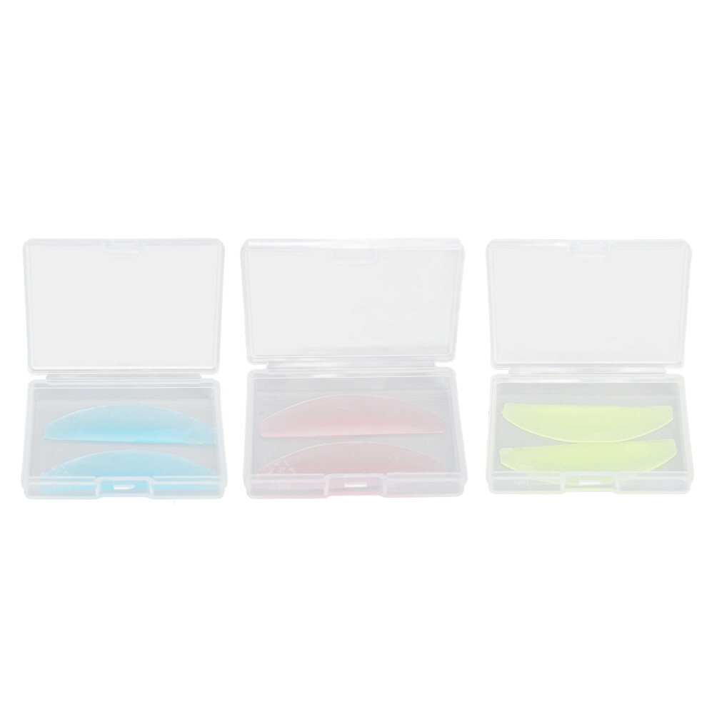 3 Pairs Eyelash Lift Pads Rods Silicone Lash Perming Tool with Box