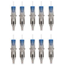 (Blue) 10pcs 2ml Tattoo Cartridges 0.5mm Liner Shader for Practice Red