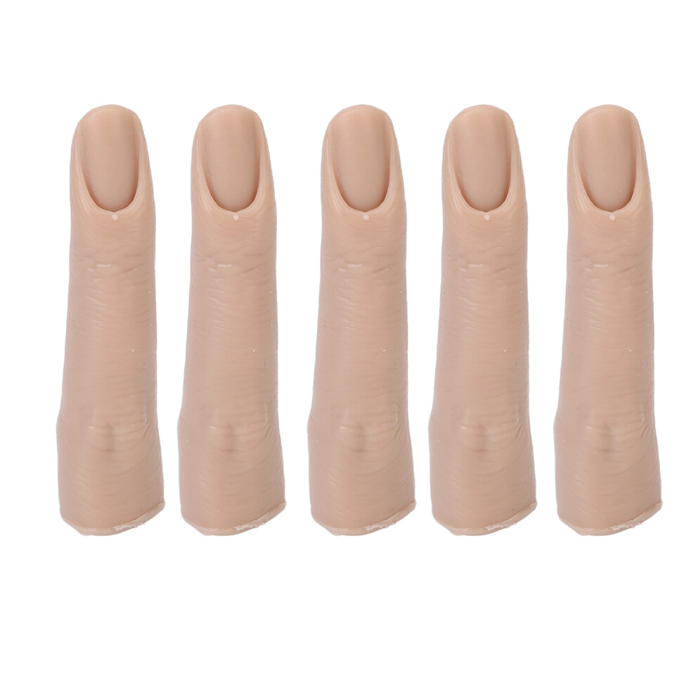 (Dark Skin Color) Silicone Practice Fingers for Tattoo DIY Acrylic Nails Flexible
