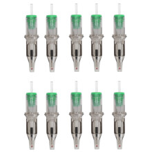 (Green) 10pcs 2ml Tattoo Cartridges 0.5mm Liner Shader for Practice Red