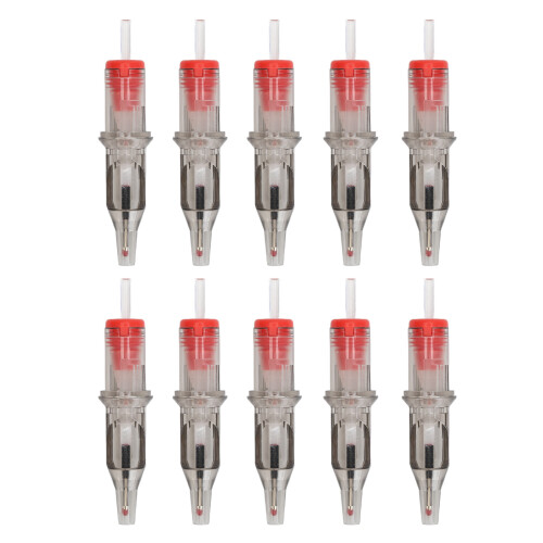 (Red) 10pcs Cartucce Tattoo 2ml 0.5mm Liner Shader