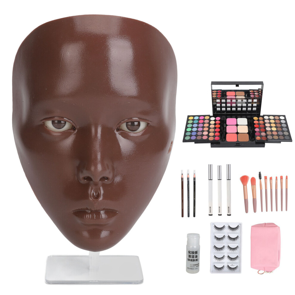 Black/Yellow ( Skin) 5D Silicone Makeup Mannequin Eyelash/Eyeliner Brushes Skin