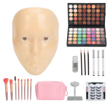 (Yellow Skin) 5D-Makeup-Übungskopf mit 120-Farben-Palette & Pinseln