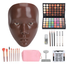 (Black Skin) 5D-Makeup-Übungskopf mit 120-Farben-Palette & Pinseln