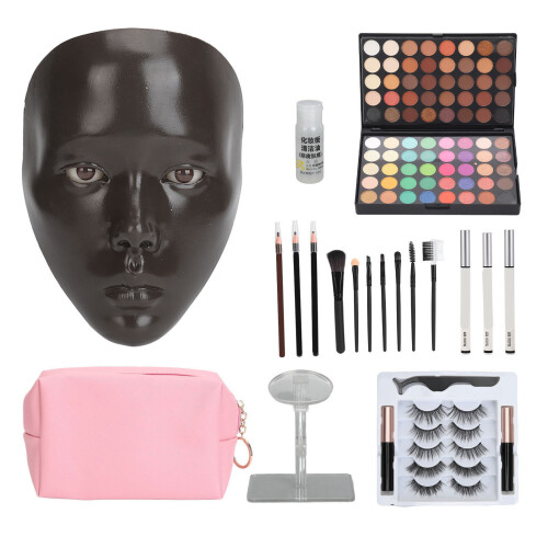 (Dark) 5D Silicone Makeup Mannequin Full Face Lash Stand