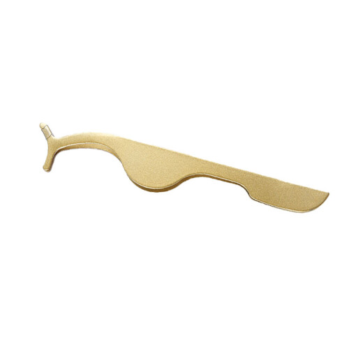 (Gold) Edelstahl Wimpern-Pinzette gold gebogen 2