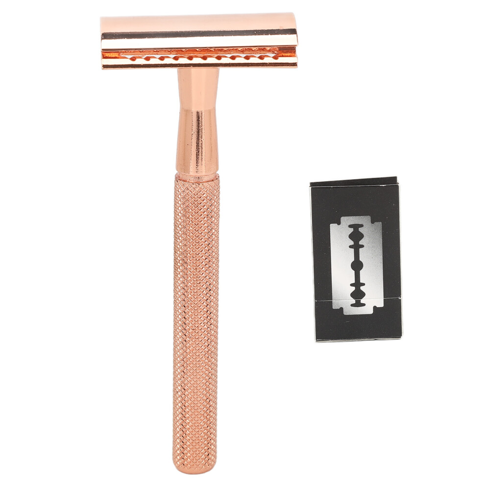 (Rose Gold) Double Edge Manual Beard Trimmer Waterproof Rose Gold