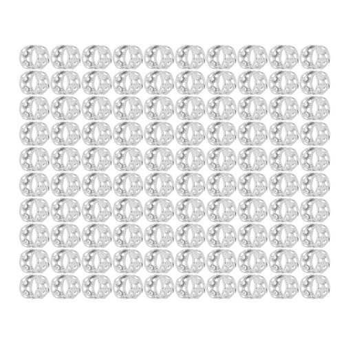 (Silver) 100 Stk Dreadlock Perlen Strass Gold Haarringe 2