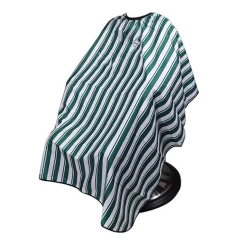Waterproof Green Stripe Barber Cape Adjustable 2