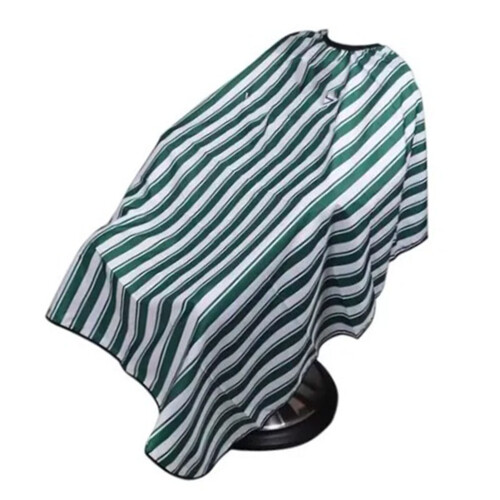 Waterproof Green Stripe Barber Cape Adjustable 1
