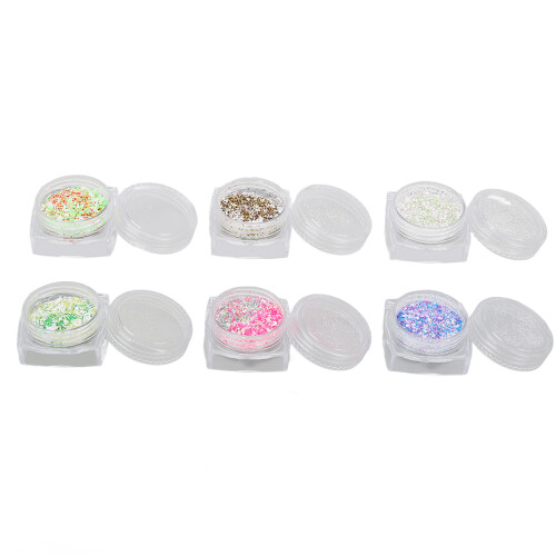 6 Boxes Nail Art Glitter Powder Mixed Superfine Manicure 2
