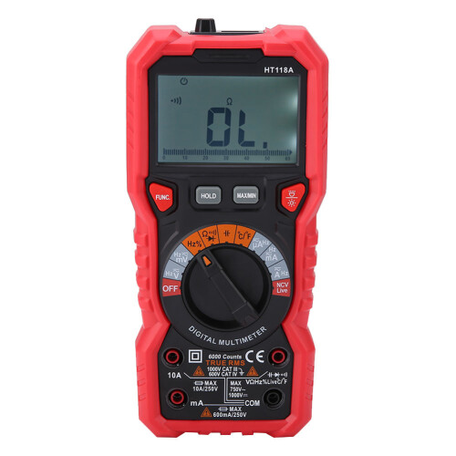 HT118A Digital Multimeter AC DC Volt Amp Ohm Capacitance Temp 1