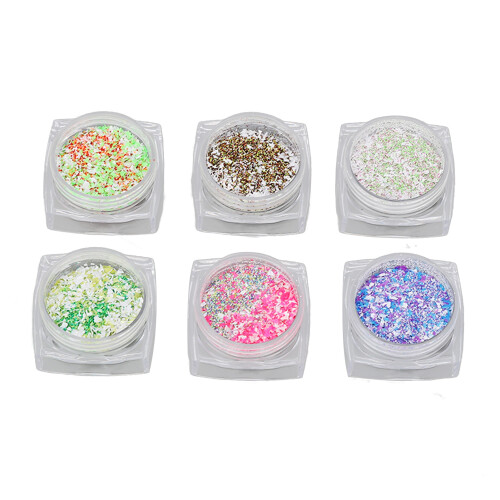 6 Boxes Nail Art Glitter Powder Mixed Superfine Manicure 1
