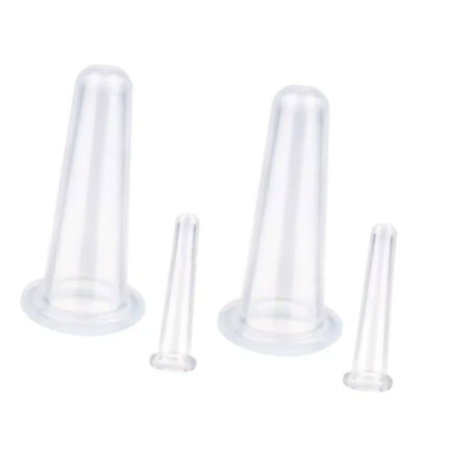 (White) 4 Pezzi Coppa Suzione Silicone Liquido Massaggio Facciale 2