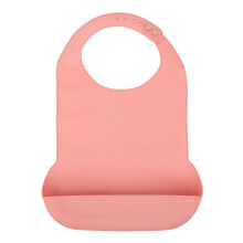 Waterproof Reusable Silicone Bib for Elderly Pink