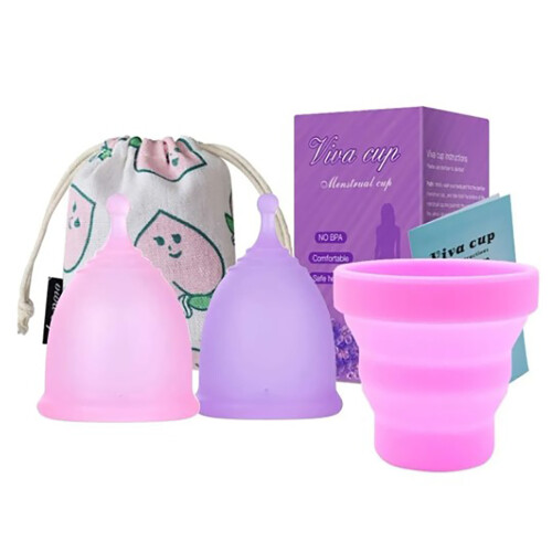 Silikon-Menstruationsbecher, ergonomisch, wiederverwendbar, groß