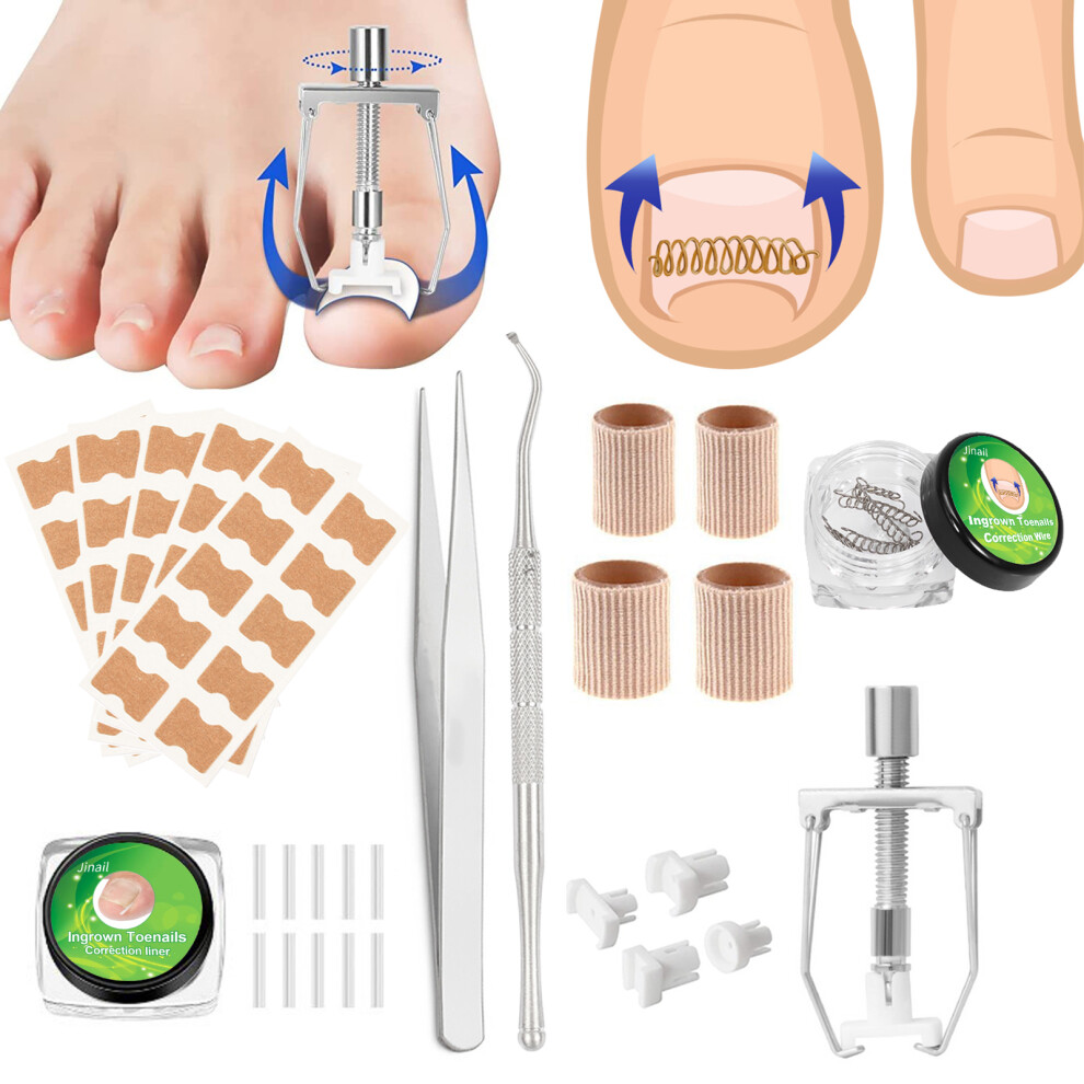 Ingrown Toenail Correction Set Stainless Steel Lifter Tweezers Sticker