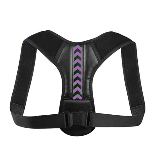 (Black Purple XL) Posture Corrector Back Straightener