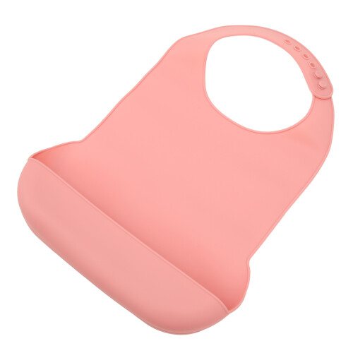 Waterproof Reusable Silicone Bib for Elderly Pink 1