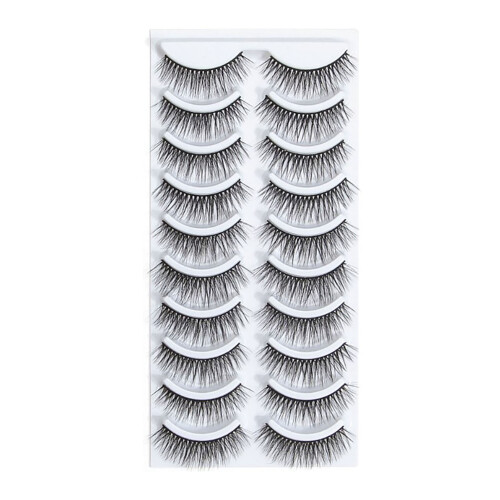 10 Pair False Eyelashes Self Adhesive Curly for Beauty