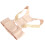 (Beige L) Magnetic Shoulder Back Support Belt Posture Corrector Beige 2
