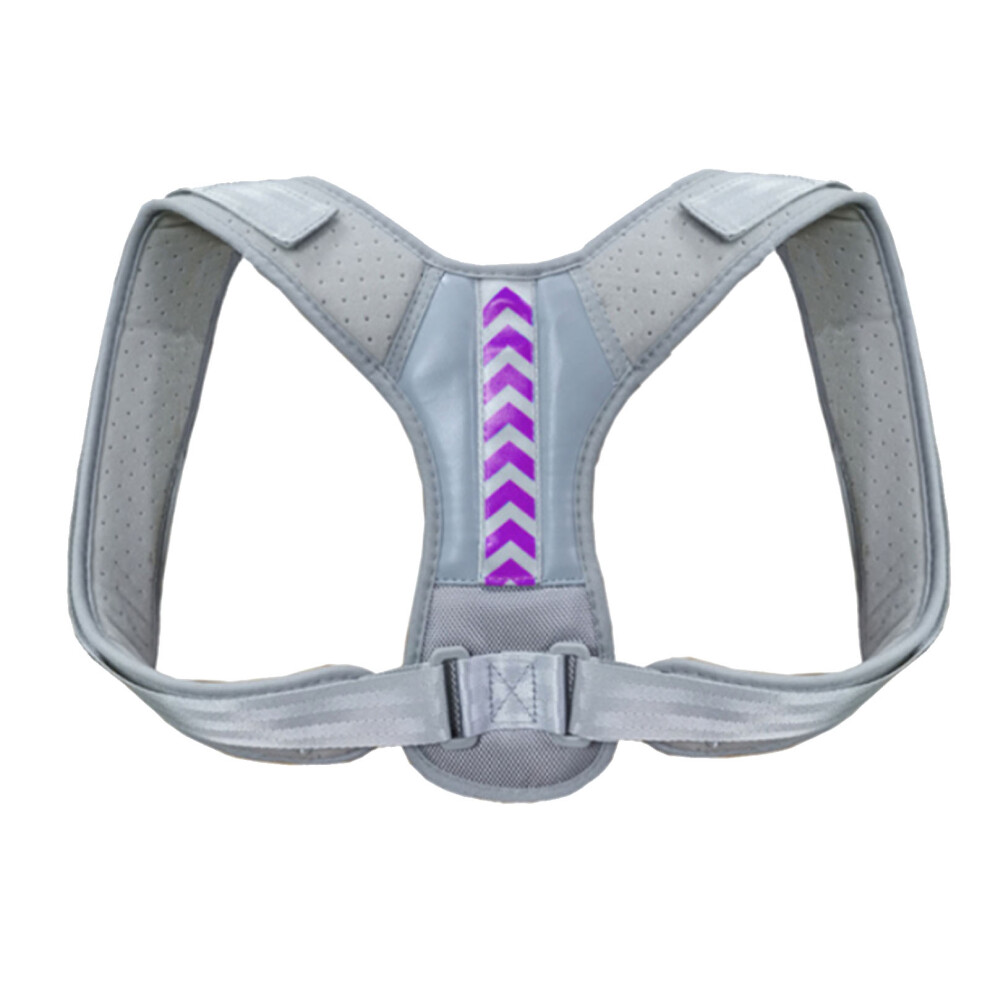 Purple/Black (Grayish Xl) Posture Corrector Adjustable Soft Spine Support Brace L